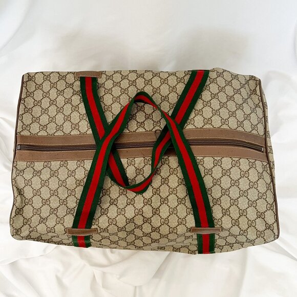 GUCCI Micro GG Top Handle Canvas Travel Bag Vintage Sherry line - Picture 1 of 15